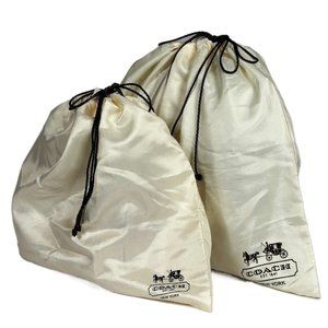 Coach Cream Satin Drawstring Dust Bag - Different sizes available